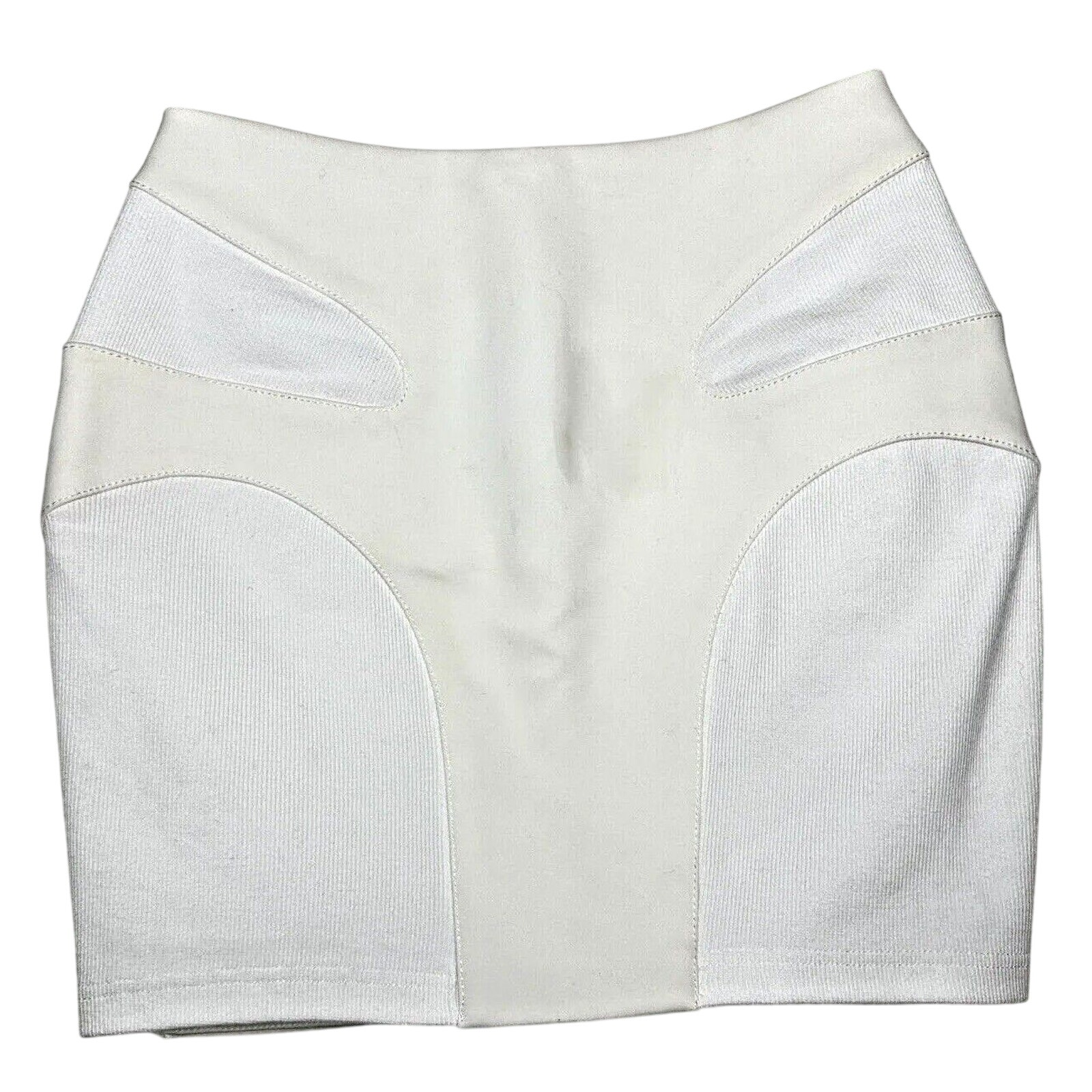 Unique Dion Lee Off-White Contour Stitch Bandage Style Mini Skirt High Waist S